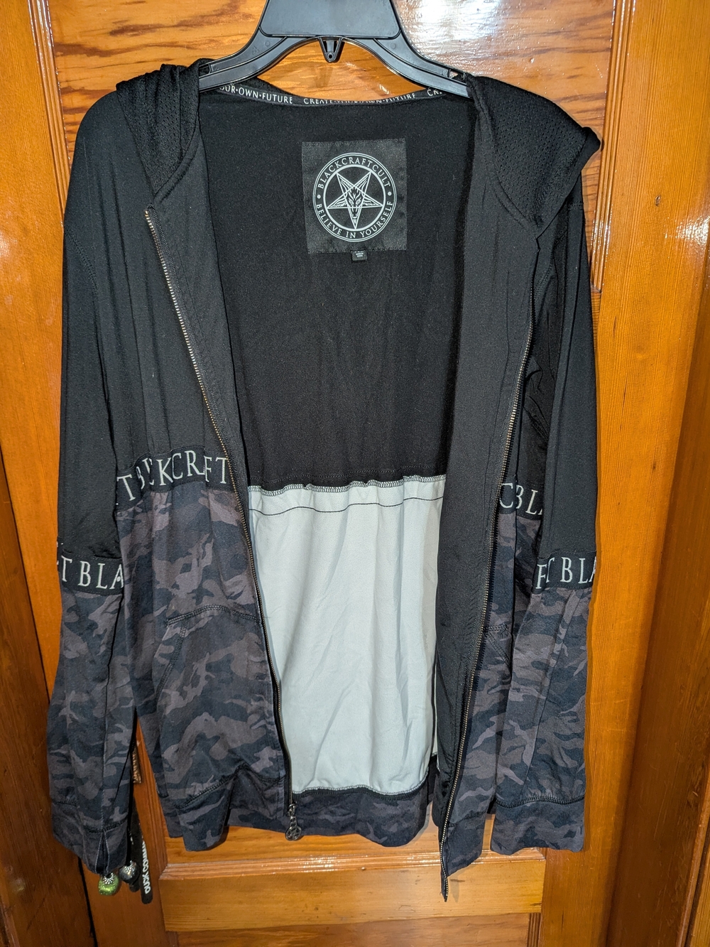 Men's Black Craft Camo Zip-Up Hoodie Jacket -